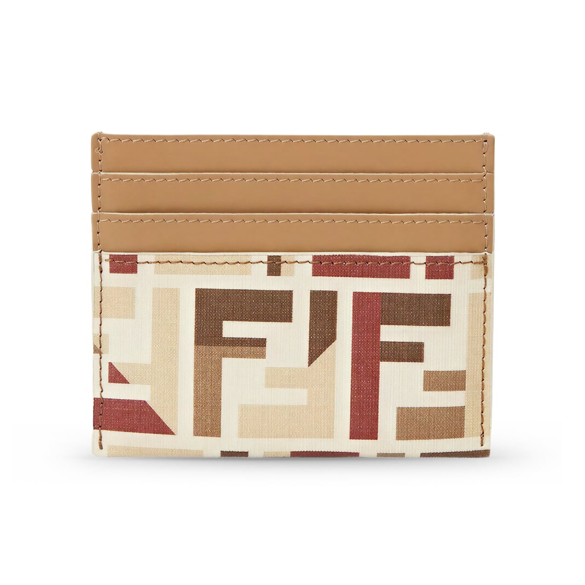 FF Motif Roma Card Case Fabric Beige-Fendi