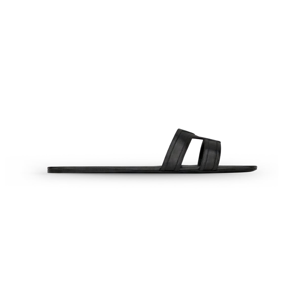 Mabrouka Slides Leather Black-Saint Laurent