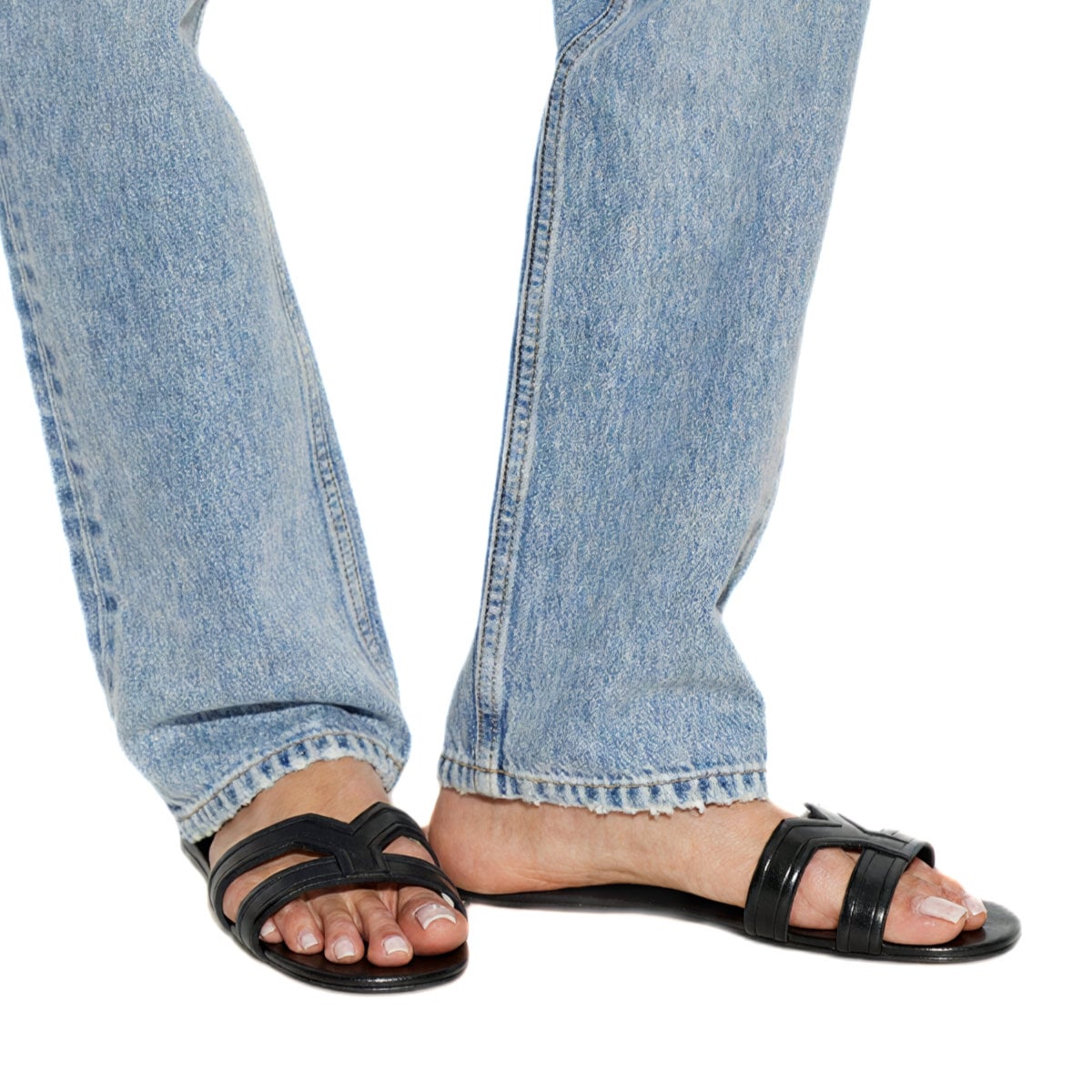 Mabrouka Slides Leather Black