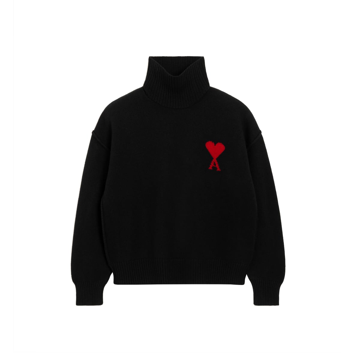 Red Ami De Coeur Turtleneck Sweater Black-Ami Paris