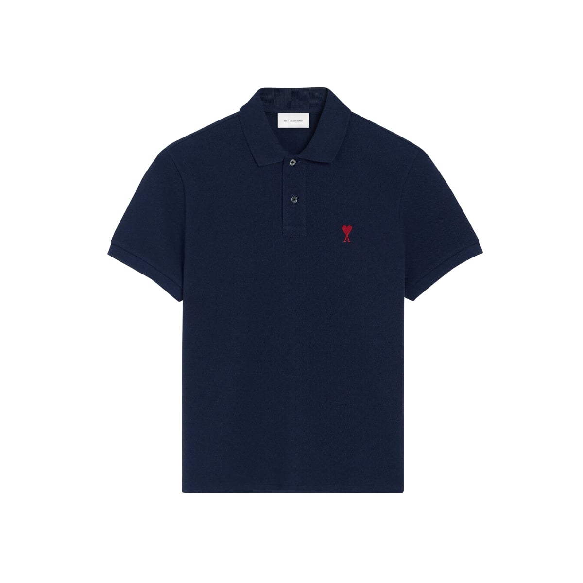 Red Ami De Coeur Polo Shirt Night Blue-Ami Paris
