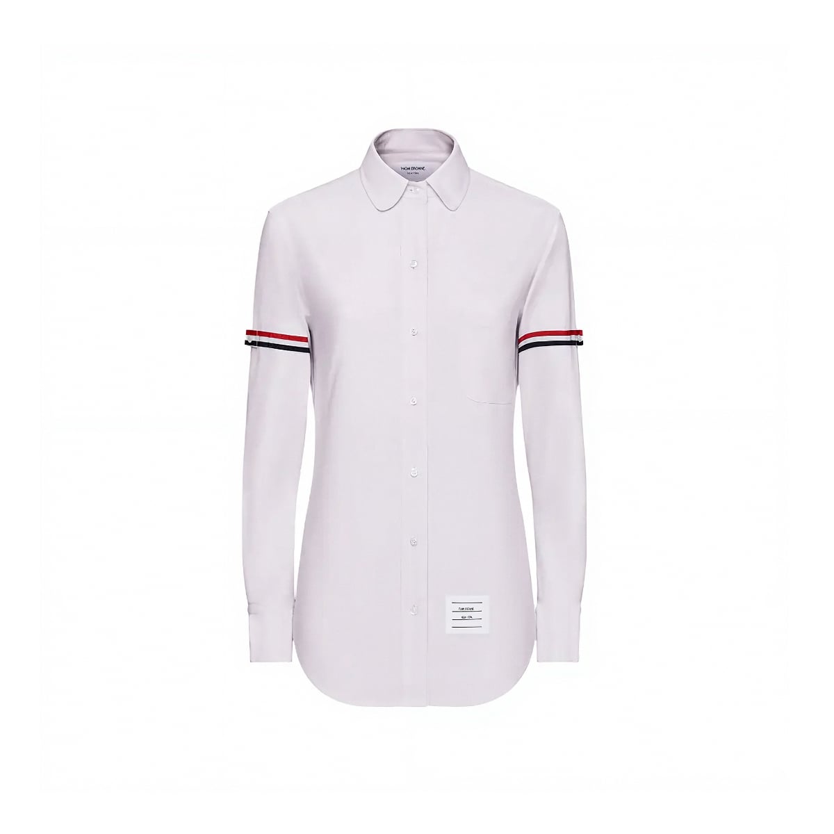Stripe Oxford Round Collar Long Sleeve Shirt Light Pink-Thom Browne