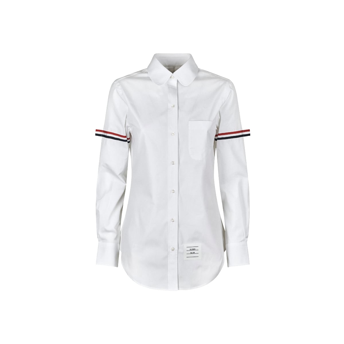 Classic Round Collar Poplin Long Sleeve Shirt White-Thom Browne