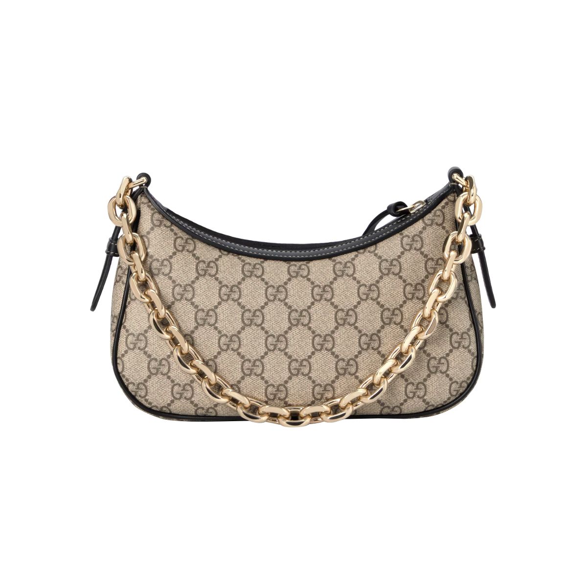 GG Emblem Small Shoulder Bag Beige and Black LGHW