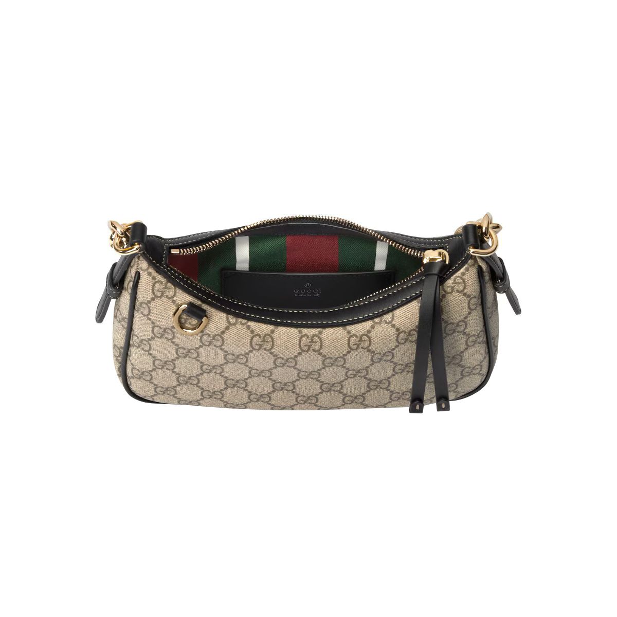 GG Emblem Small Shoulder Bag Beige and Black LGHW
