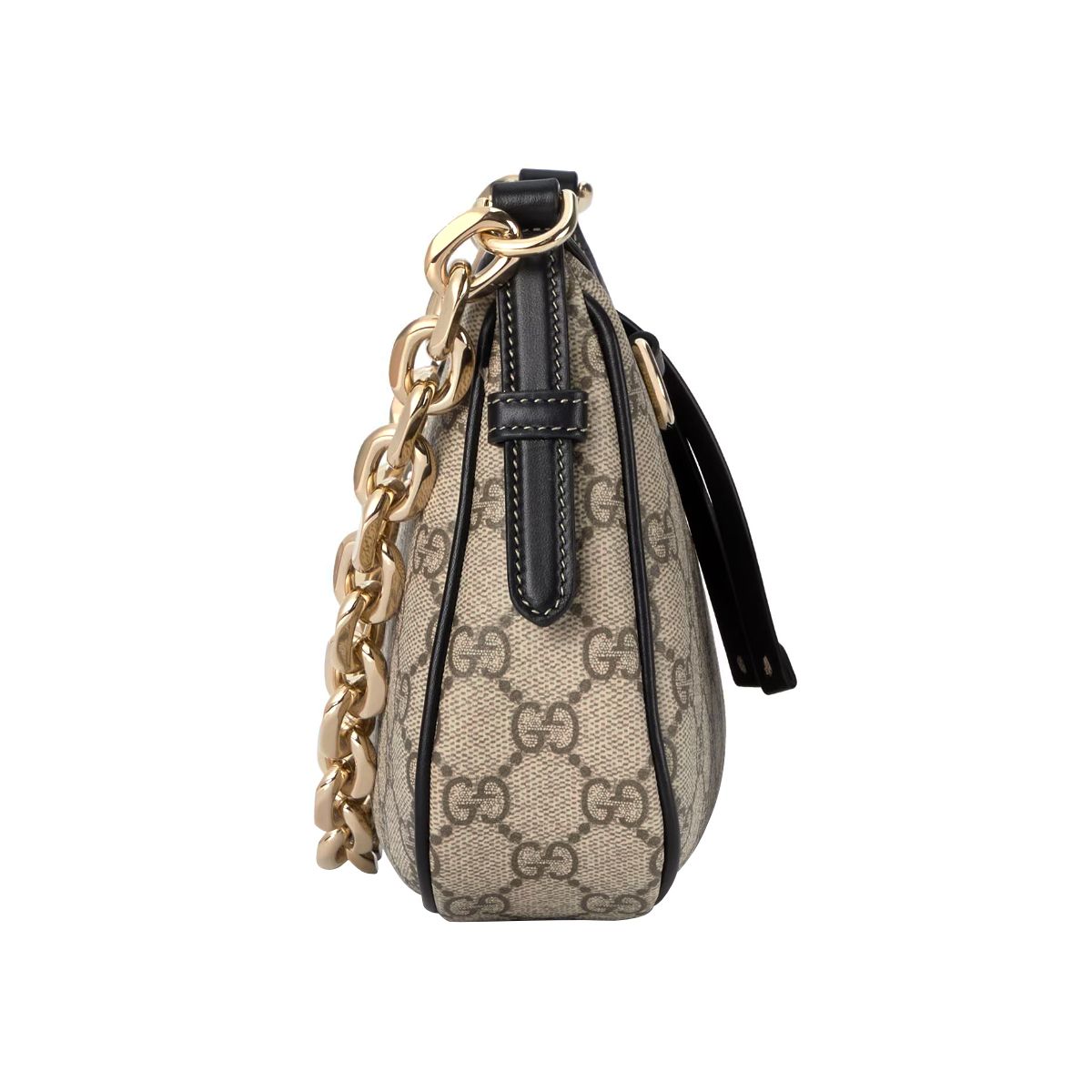 GG Emblem Small Shoulder Bag Beige and Black LGHW