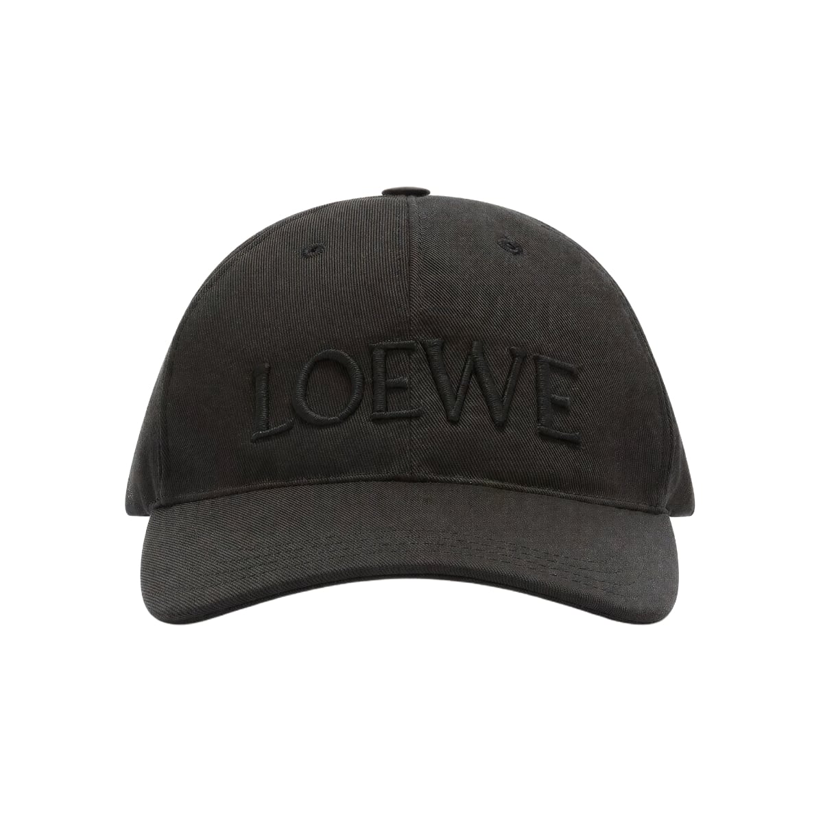 Logo Embroidery Canvas Baseball Cap Black-Loewe