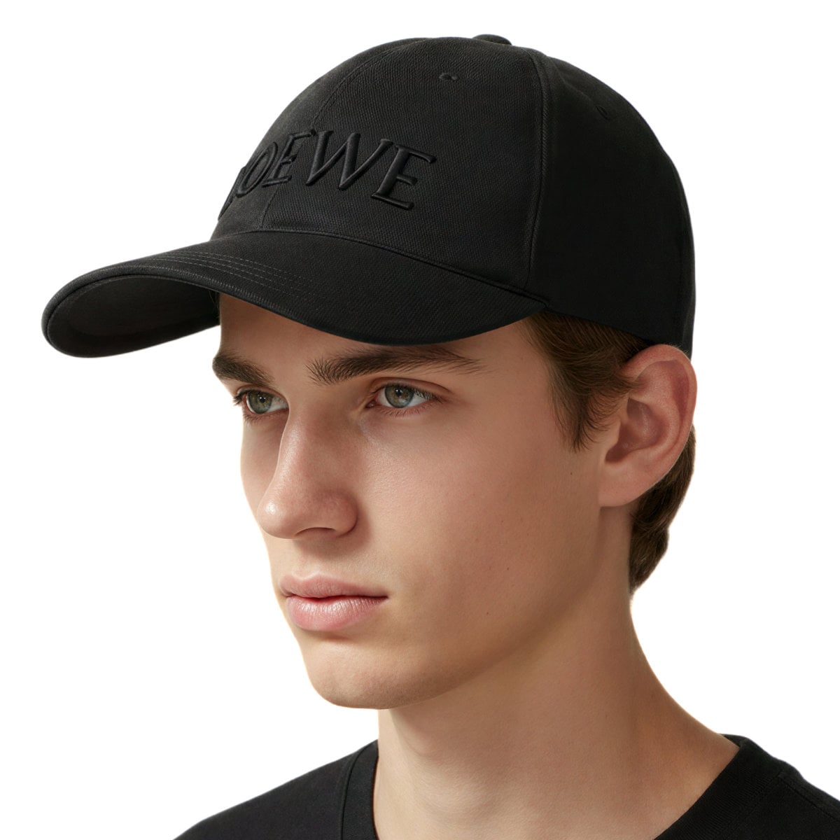 Logo Embroidery Canvas Baseball Cap Black