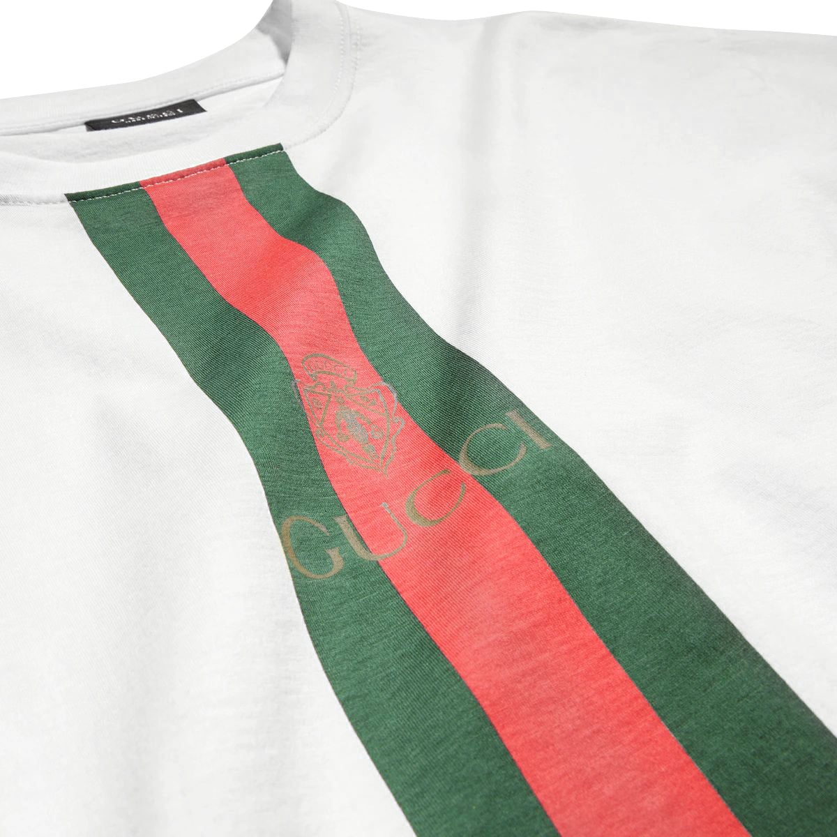 Cotton Jersey T-Shirt Web Strip Print White