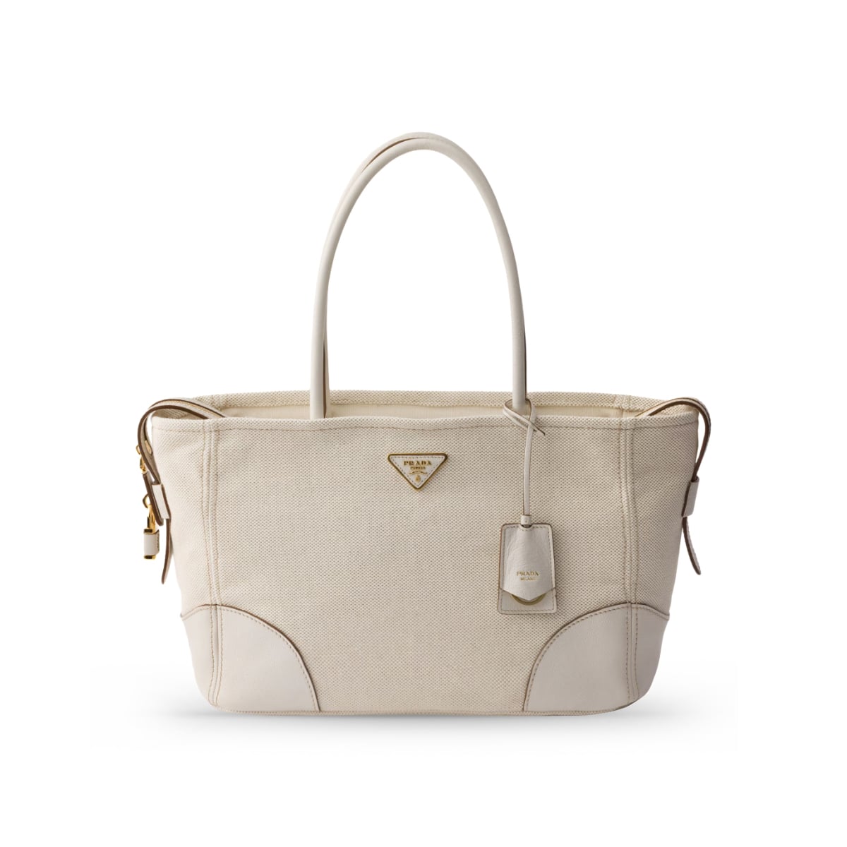Large Tote Bag Canvas White-Prada