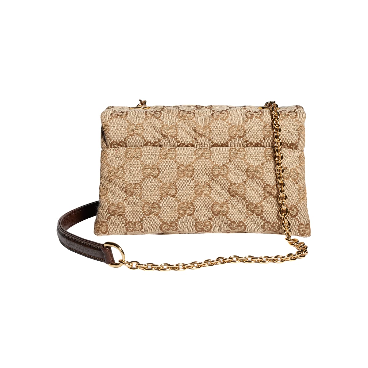 GG Marmont Mini Shoulder Bag Canvas Sand Brown GHW