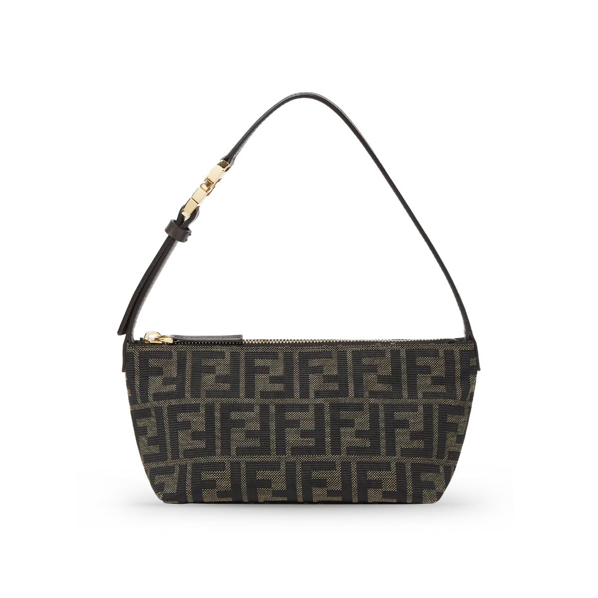Small Vanity Pouch Bag FF Zucca Jacquard Brown GHW-Fendi