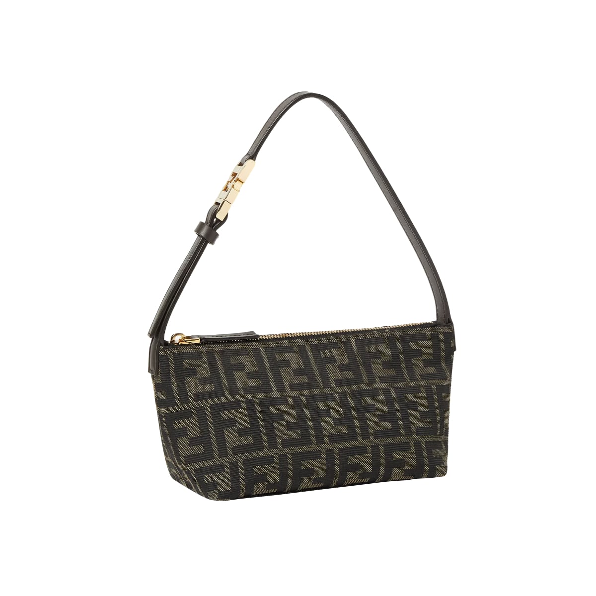 Small Vanity Pouch Bag FF Zucca Jacquard Brown GHW