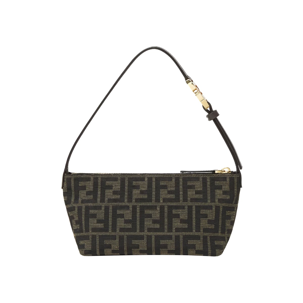 Small Vanity Pouch Bag FF Zucca Jacquard Brown GHW