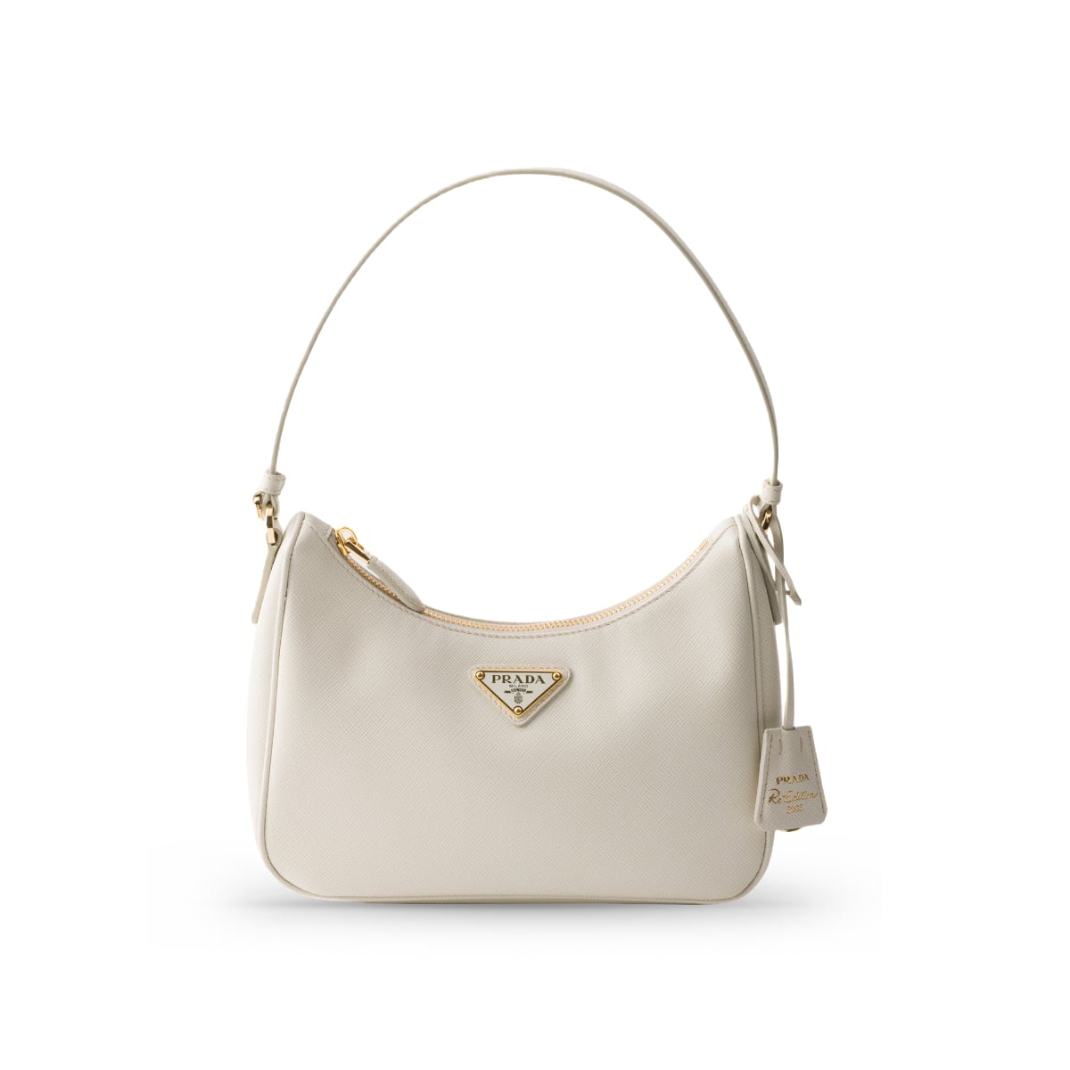 Mini Re-Edition 2005 Saffiano Leather Bag Chalk White-Prada