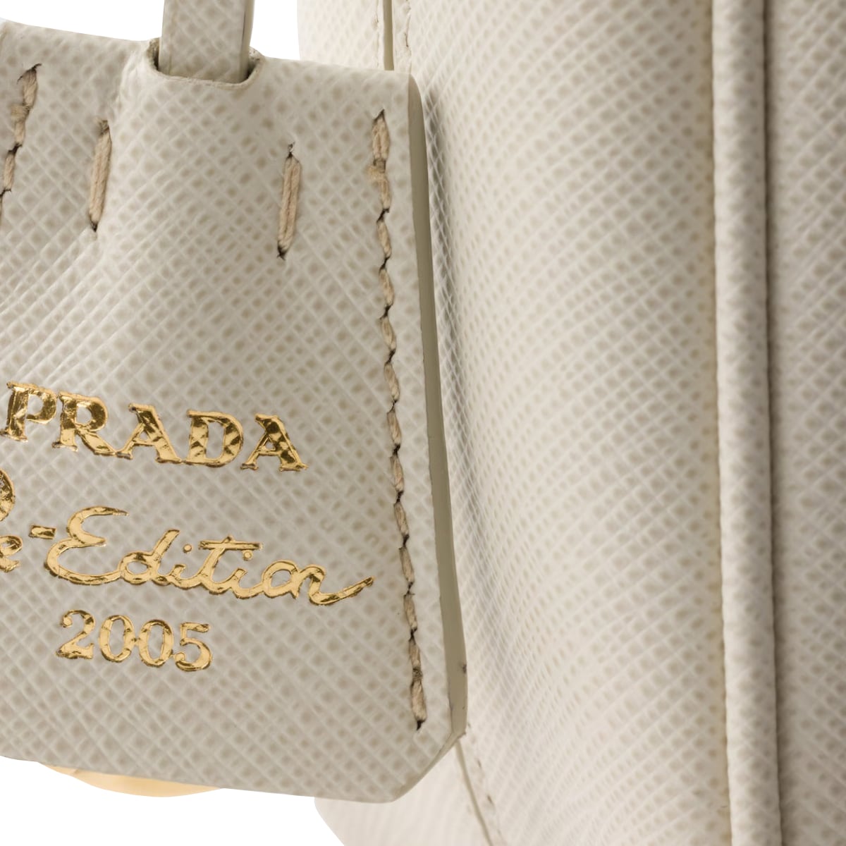 Mini Re-Edition 2005 Saffiano Leather Bag Chalk White
