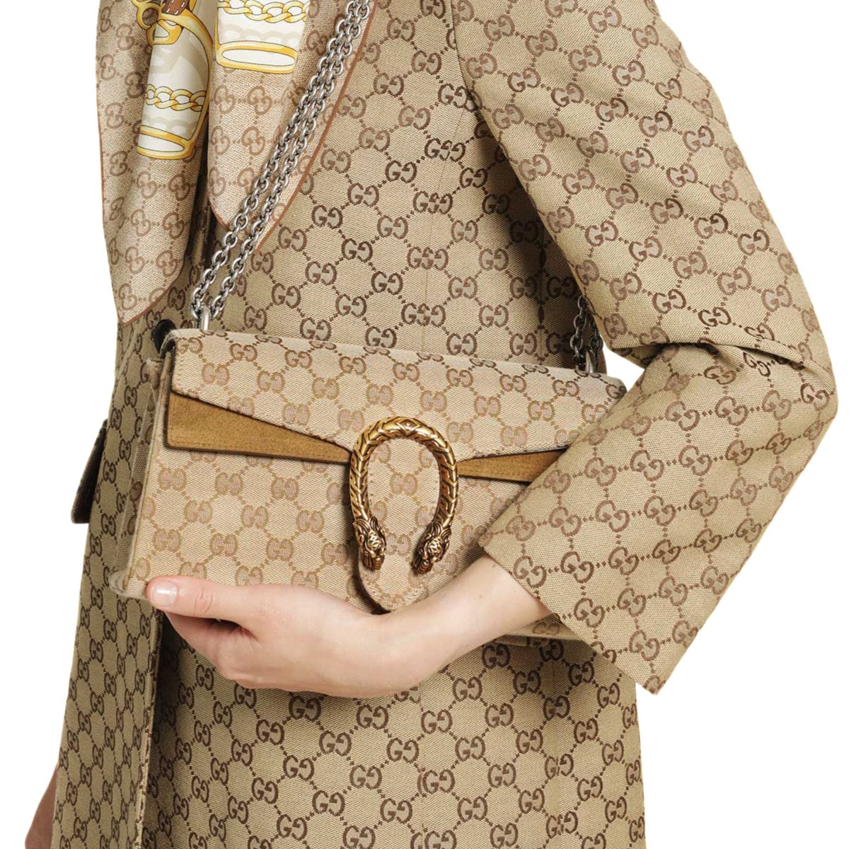 Dionysus Medium GG Canvas Shoulder Bag Sand Brown GHW and PHW