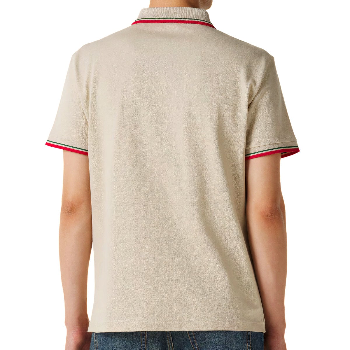 Polo Shirt Crest Logo Cotton Piquet Light Grey