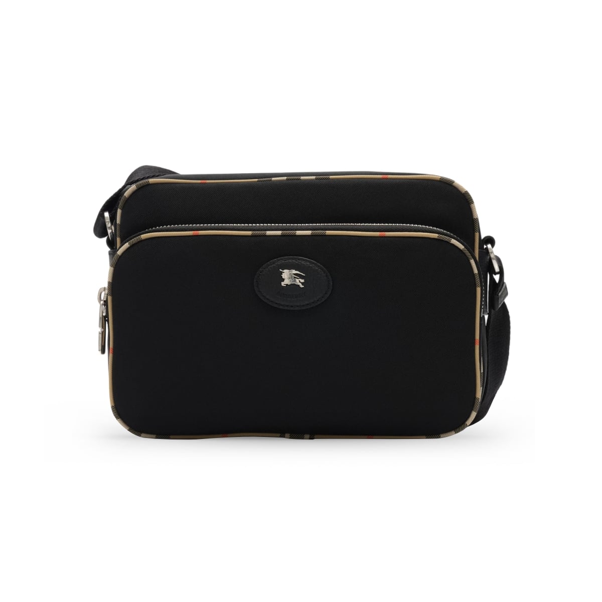Check Trim Crossbody Bag Black-Burberry