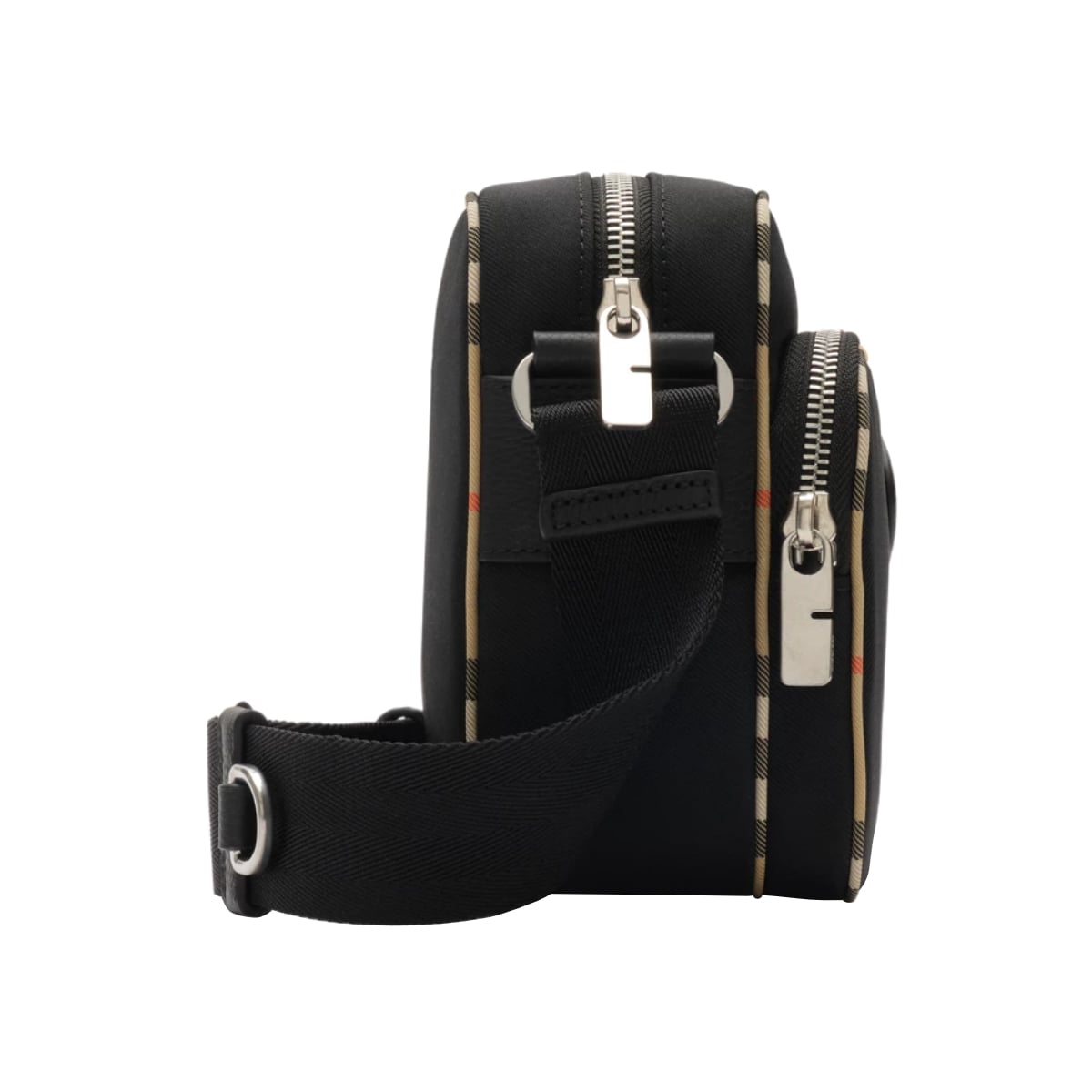 Check Trim Crossbody Bag Black