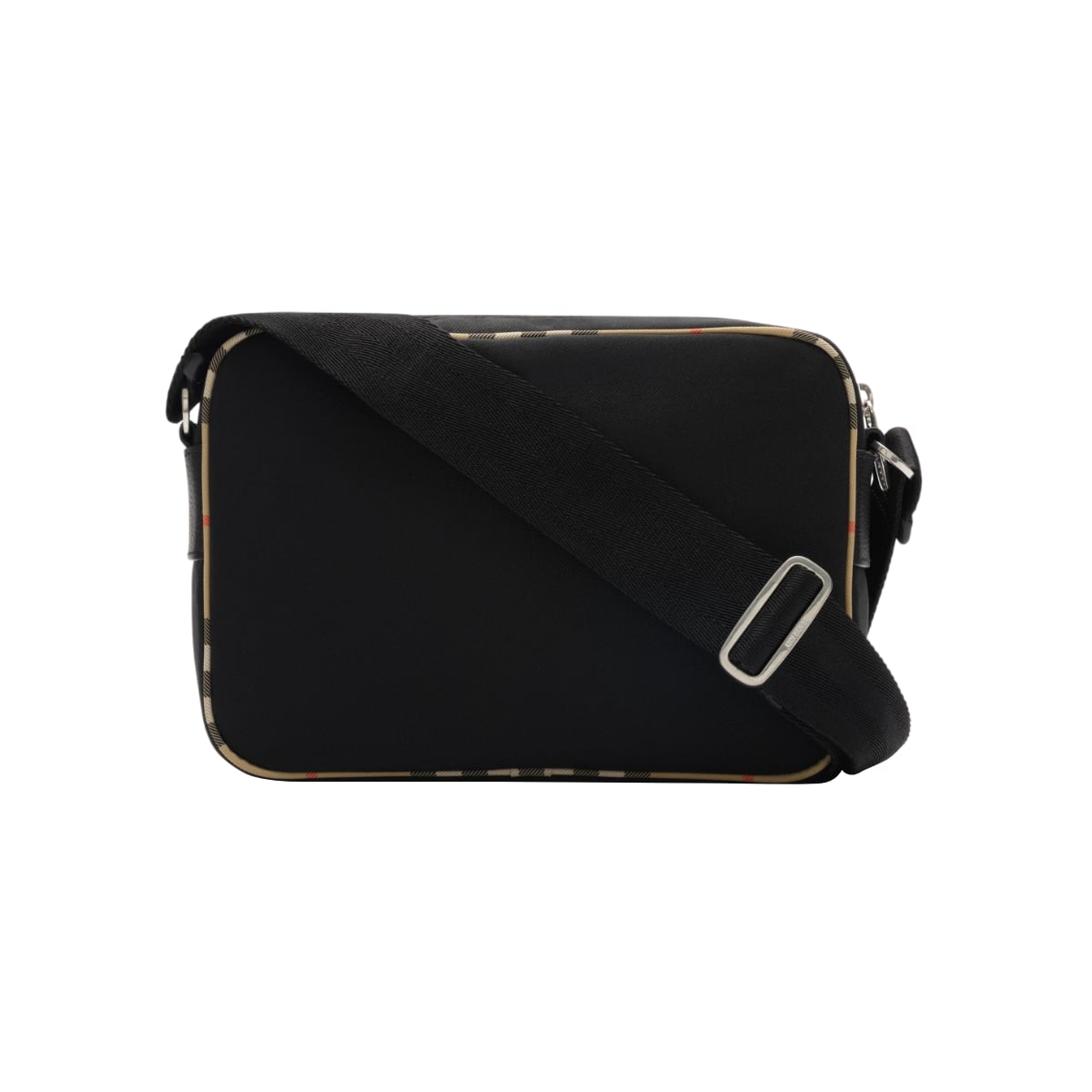 Check Trim Crossbody Bag Black