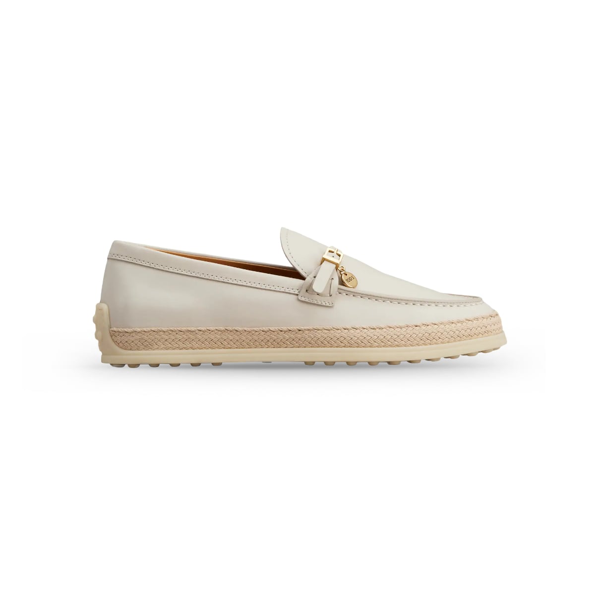 Tod's Loafer Pendant Logo Leather Off-White-Tod's