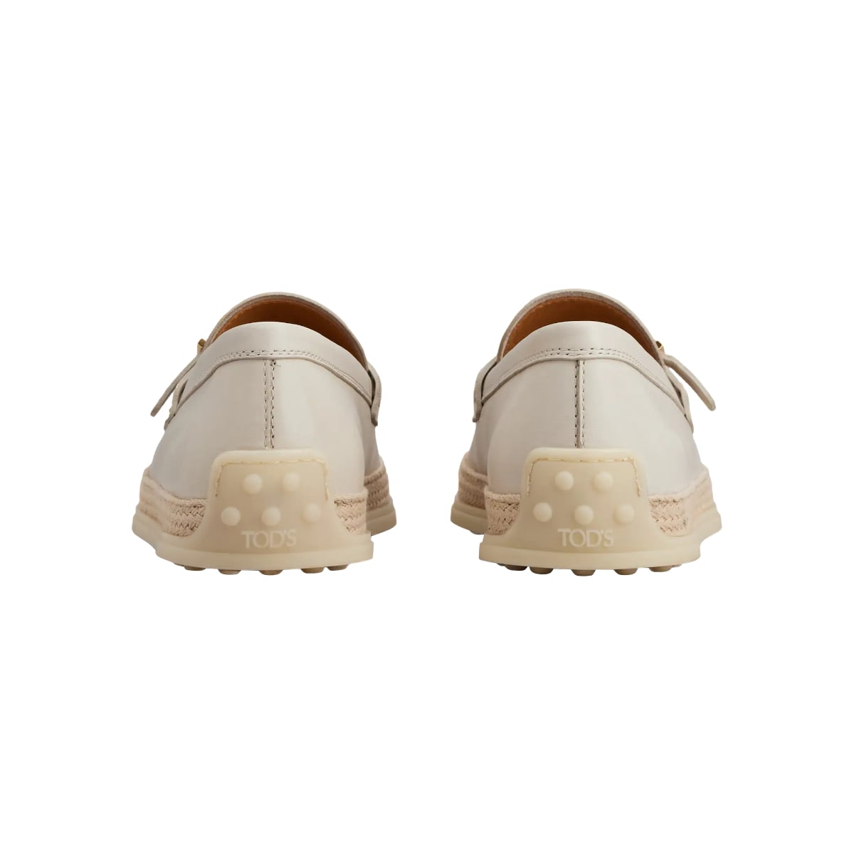 Tod's Loafer Pendant Logo Leather Off-White