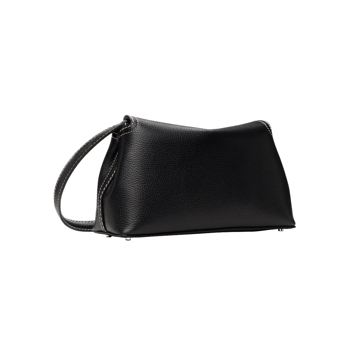 T-lock Grained Leather Clutch Black