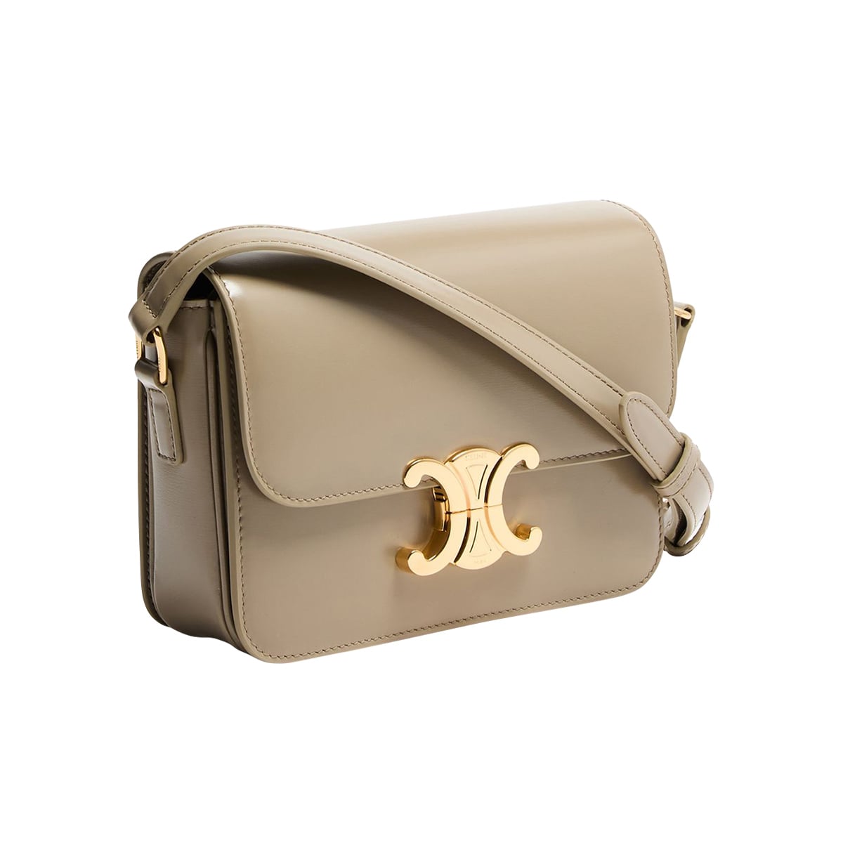 Teen Triomphe Crossbody Bag Calfskin Modern Taupe GHW