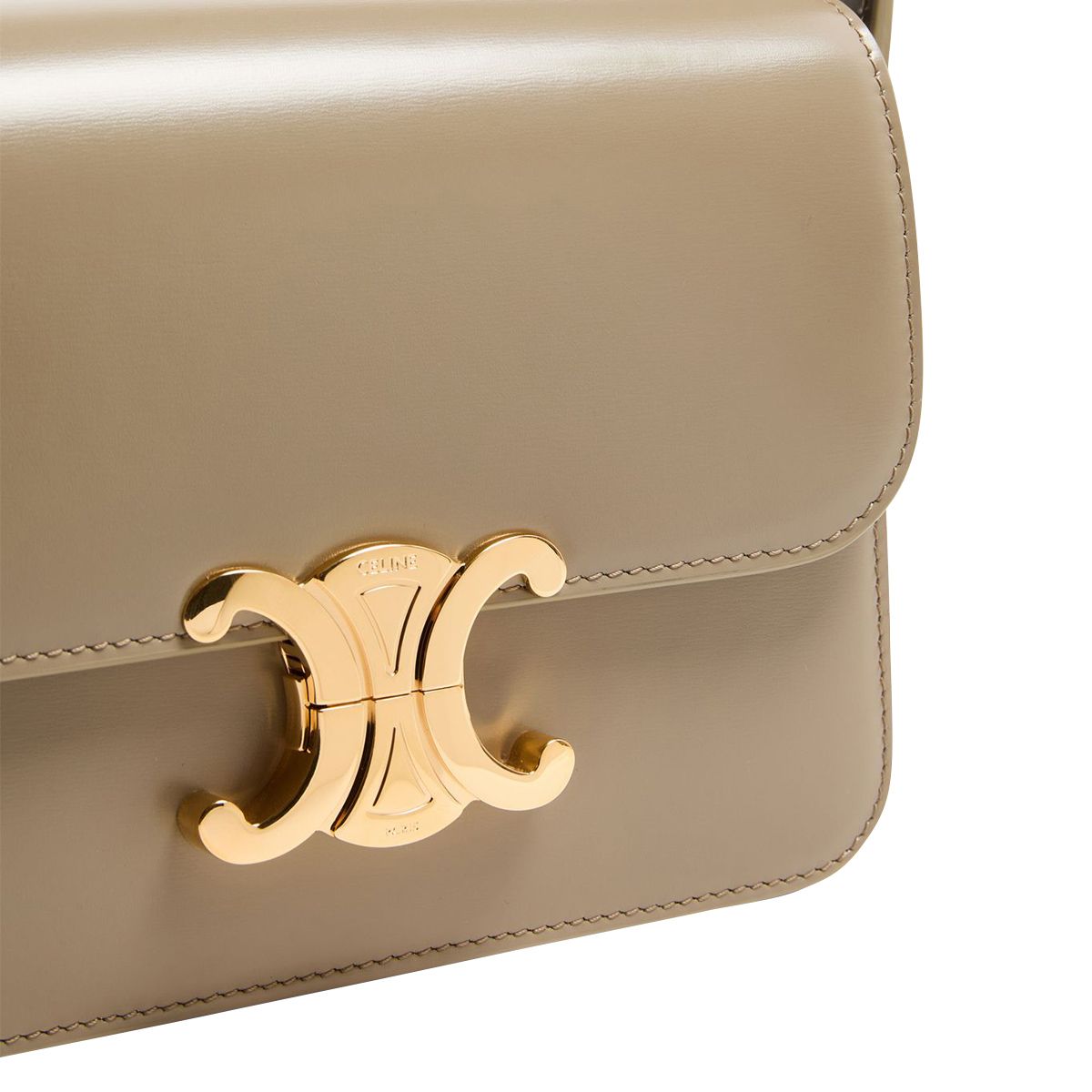 Teen Triomphe Crossbody Bag Calfskin Modern Taupe GHW