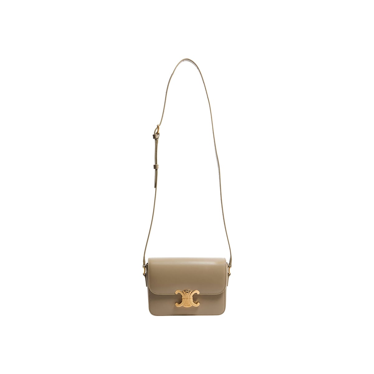 Teen Triomphe Crossbody Bag Calfskin Modern Taupe GHW