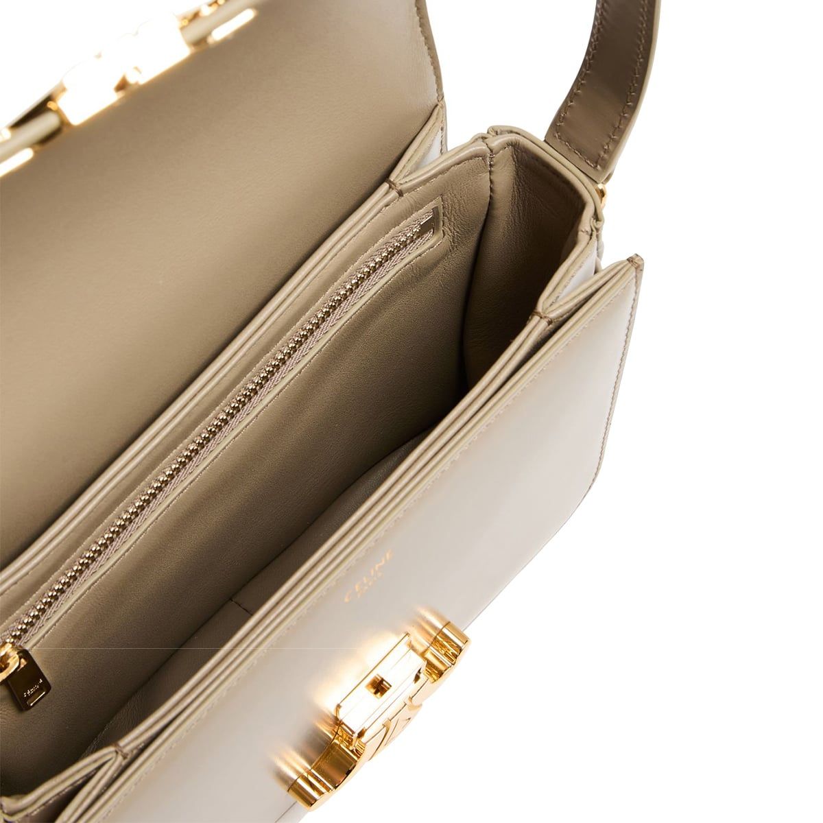 Teen Triomphe Crossbody Bag Calfskin Modern Taupe GHW