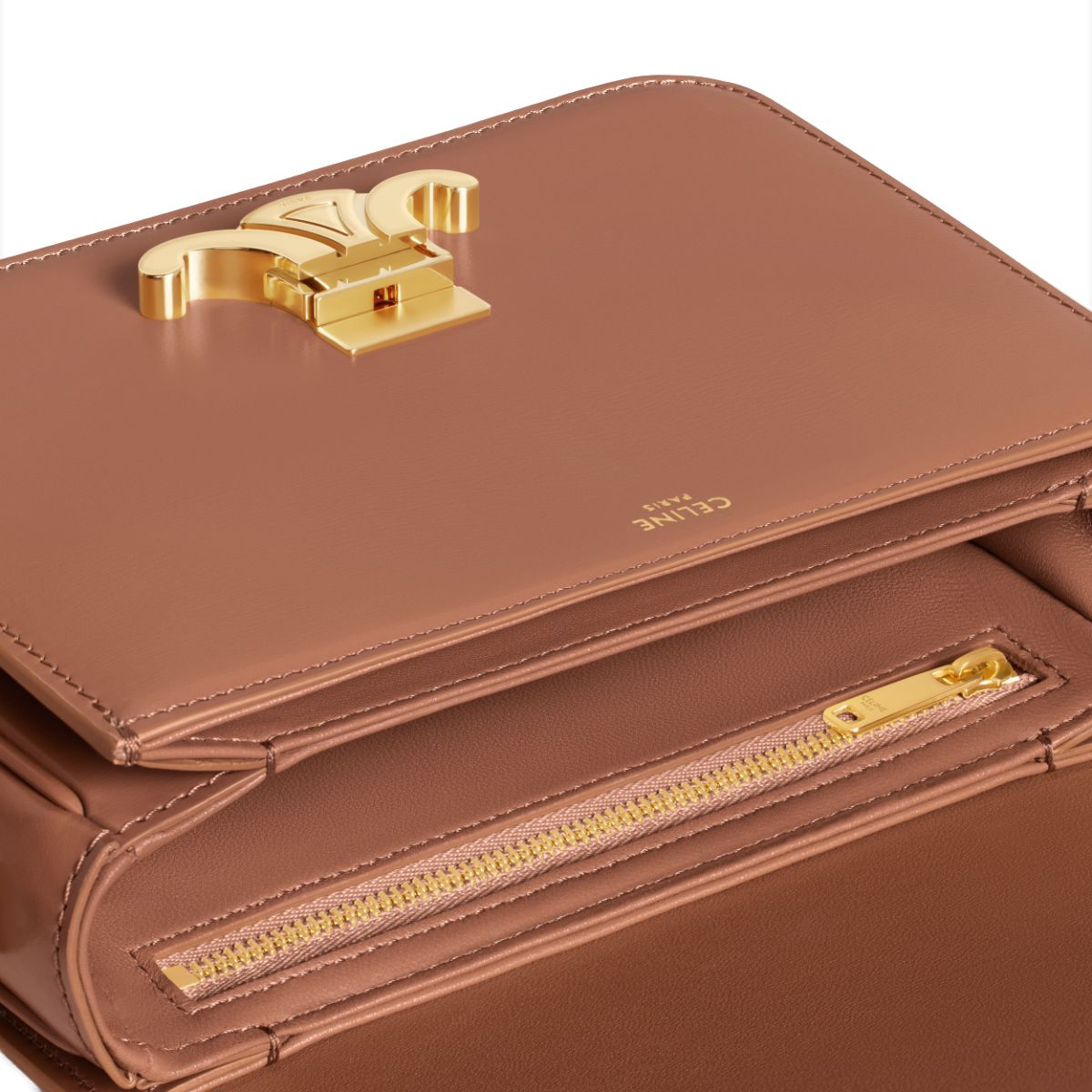 Teen Triomphe Crossbody Bag Calfskin Bronze GHW