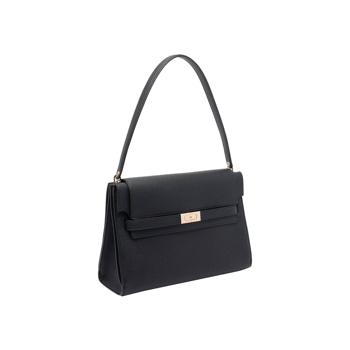 Large Lee Radziwill Grained Shoulder Bag Black