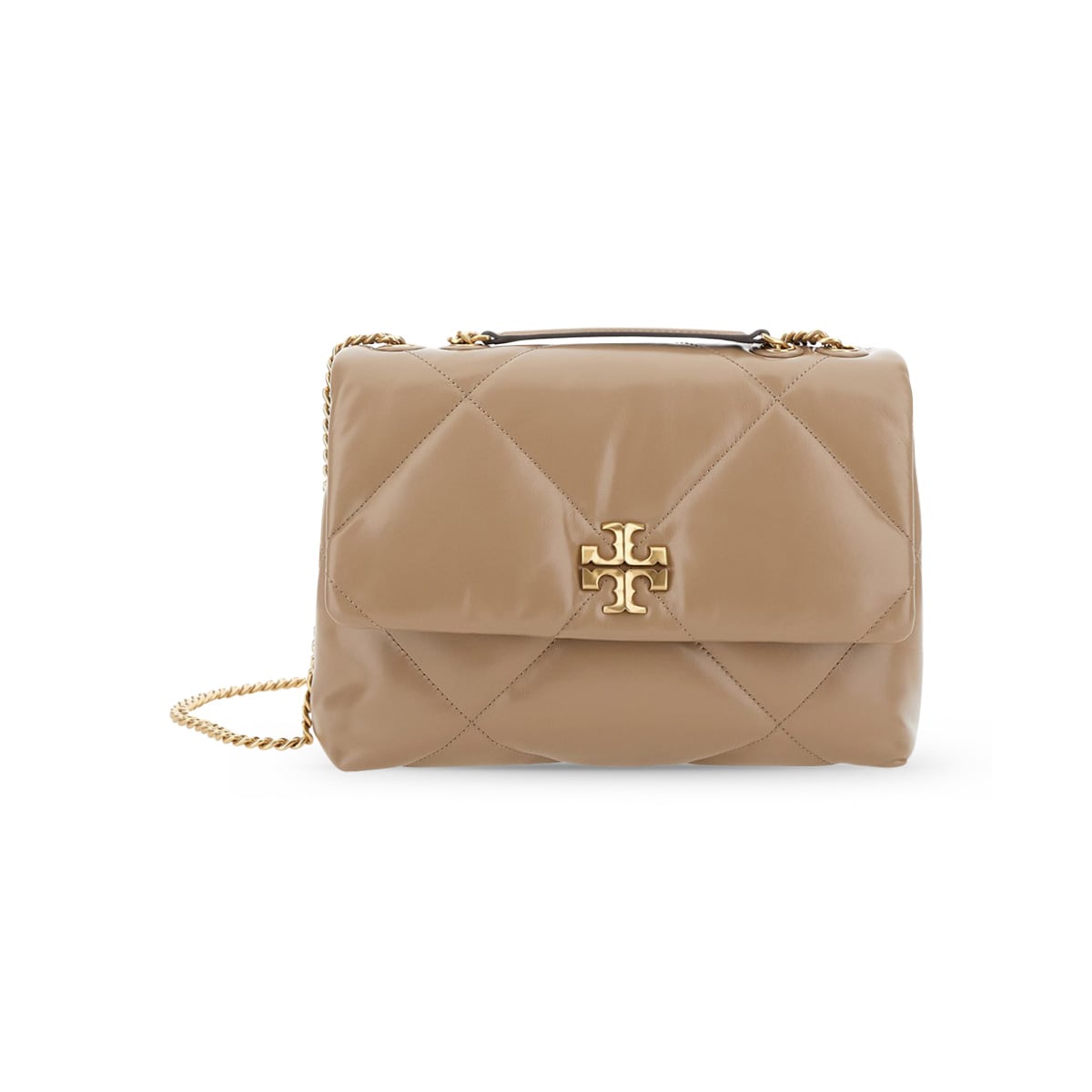 Kira Diamond Convertible Bag Taupe Oak GHW-Tory Burch