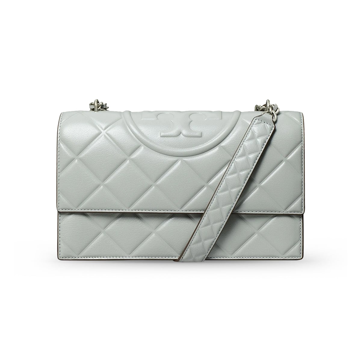 Small Fleming Convertible Shoulder Bag Grey-Tory Burch