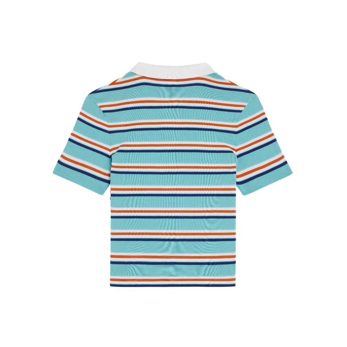 Polo Sweater Striped Cotton Sky Blue/ Cream