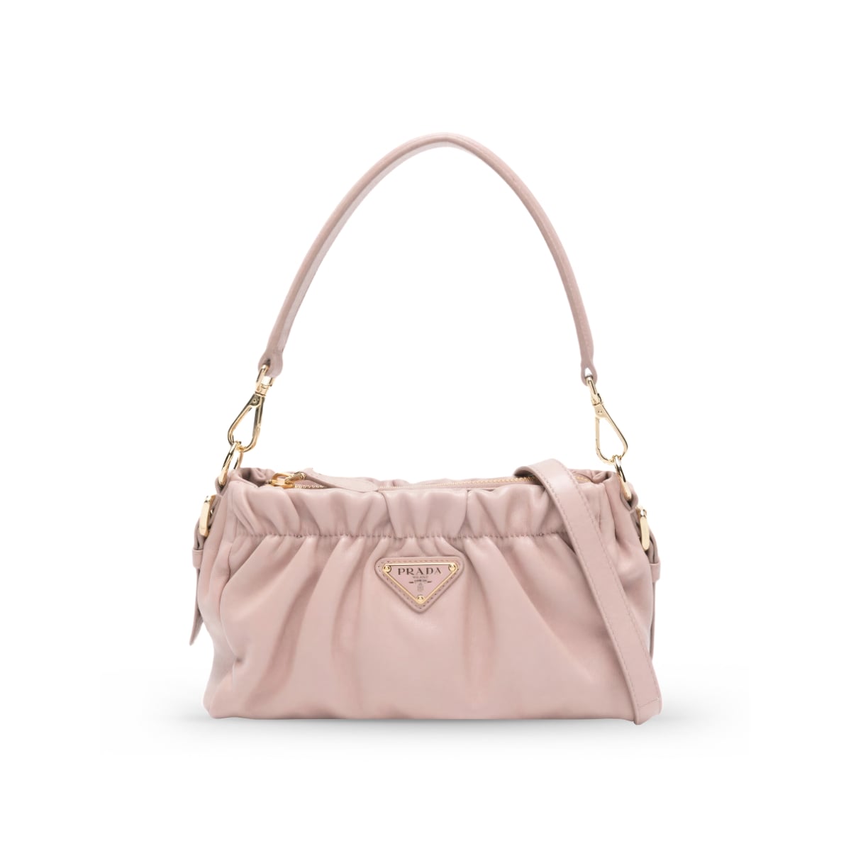 Triangle Logo Shoulder Bag Light Pink-Prada