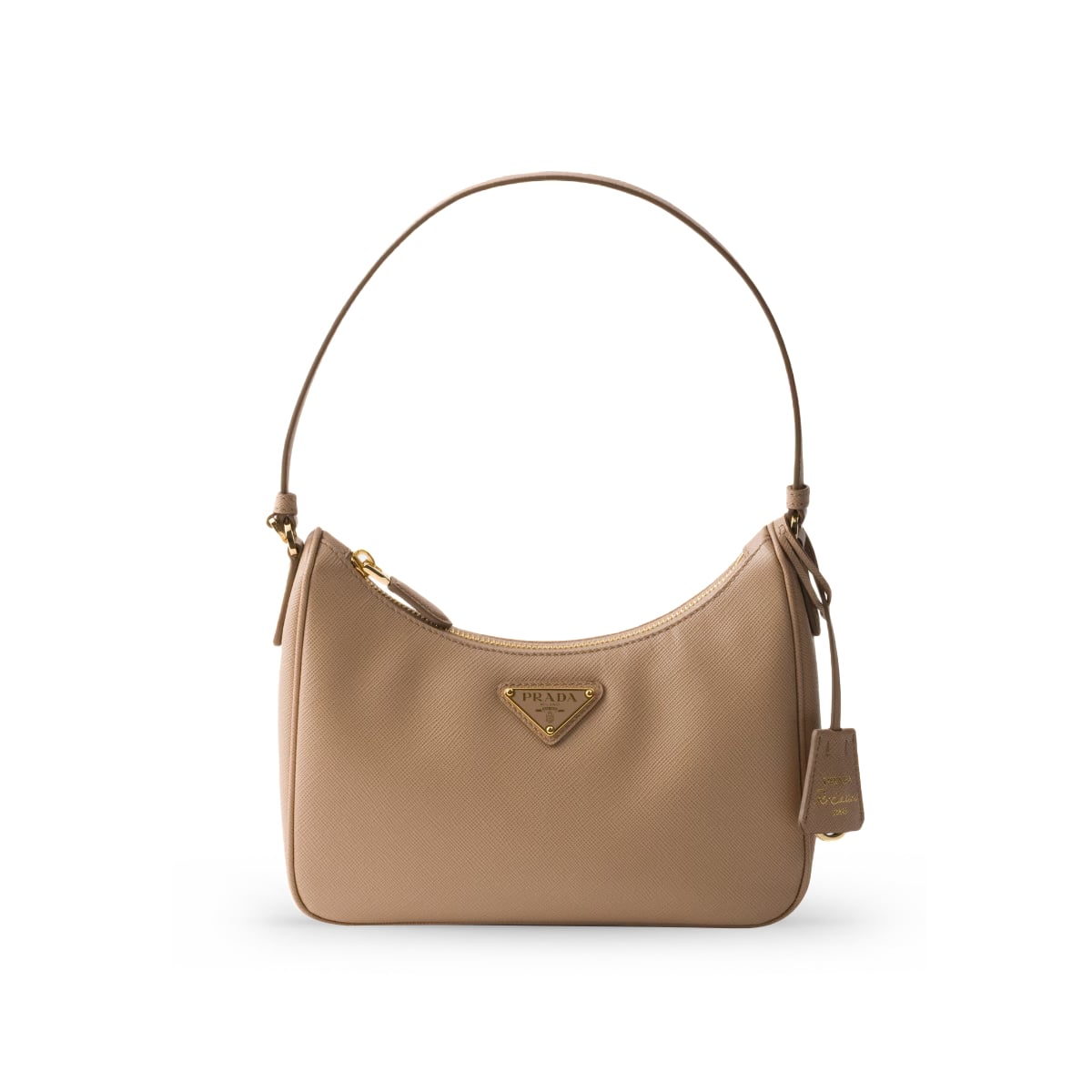 Mini Re-Edition 2005 Saffiano Leather Bag Cameo Beige-Prada