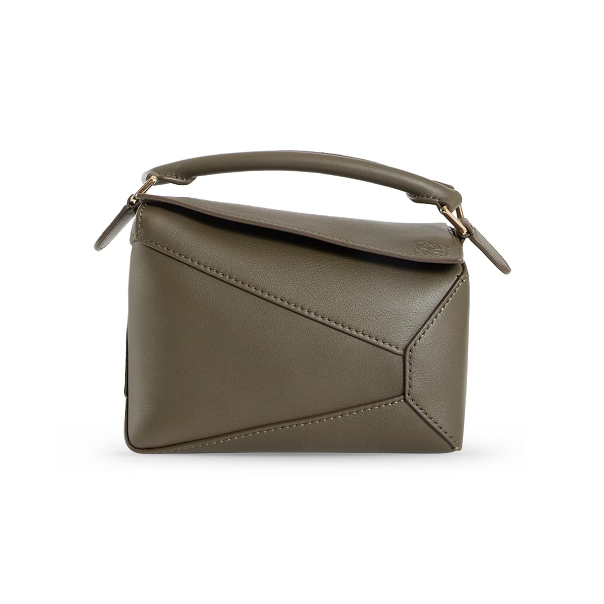 Mini Puzzle Edge Bag Classic Calfskin Dark Khaki GHW-Loewe
