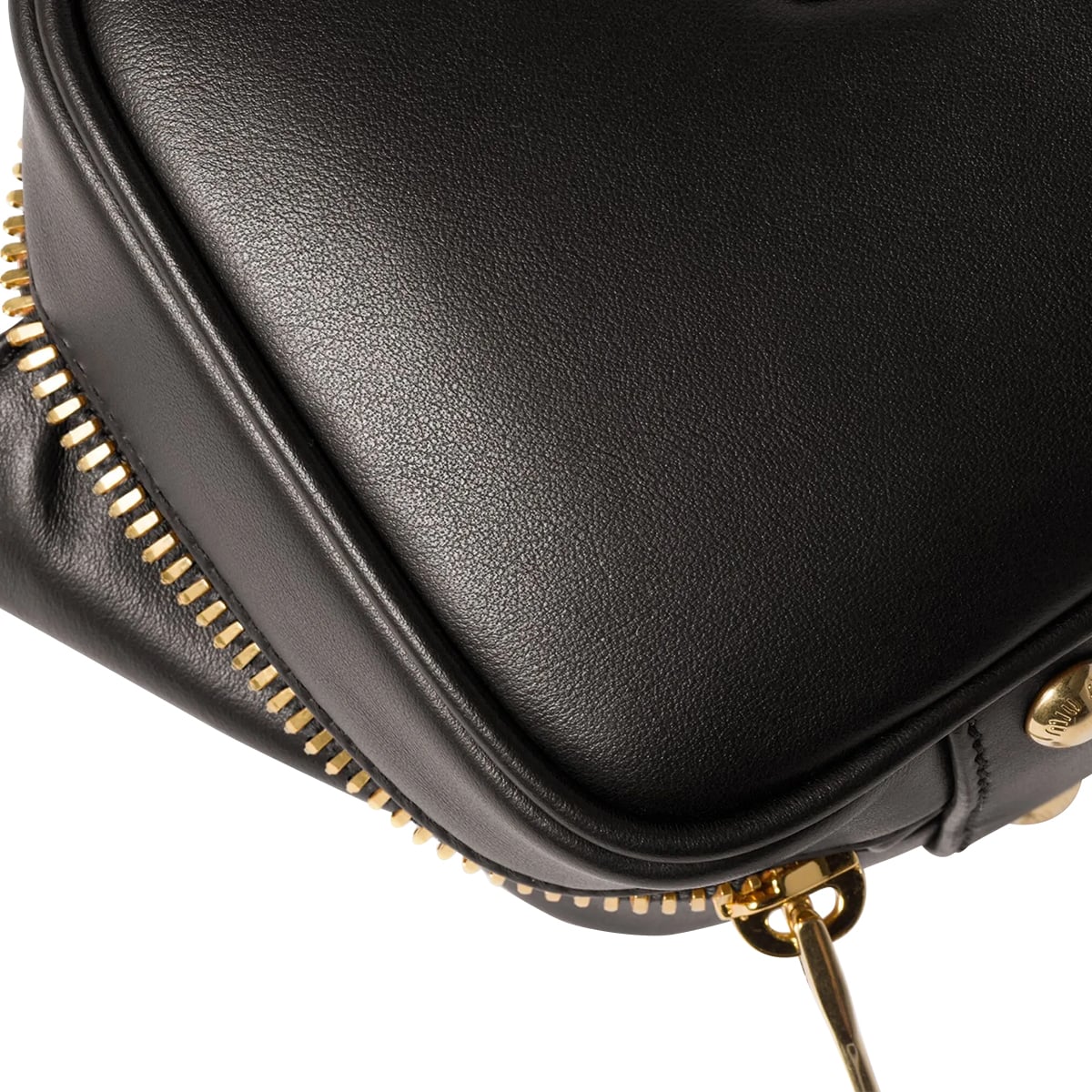 Large Arcadie Leather Bag Black