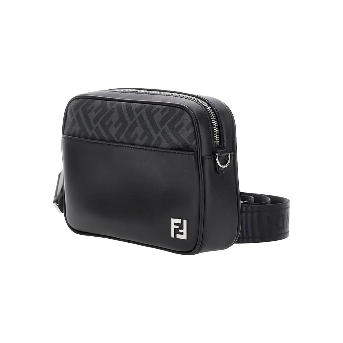 Squared FF Camera Case FF Jacquard Canvas and Leather Black