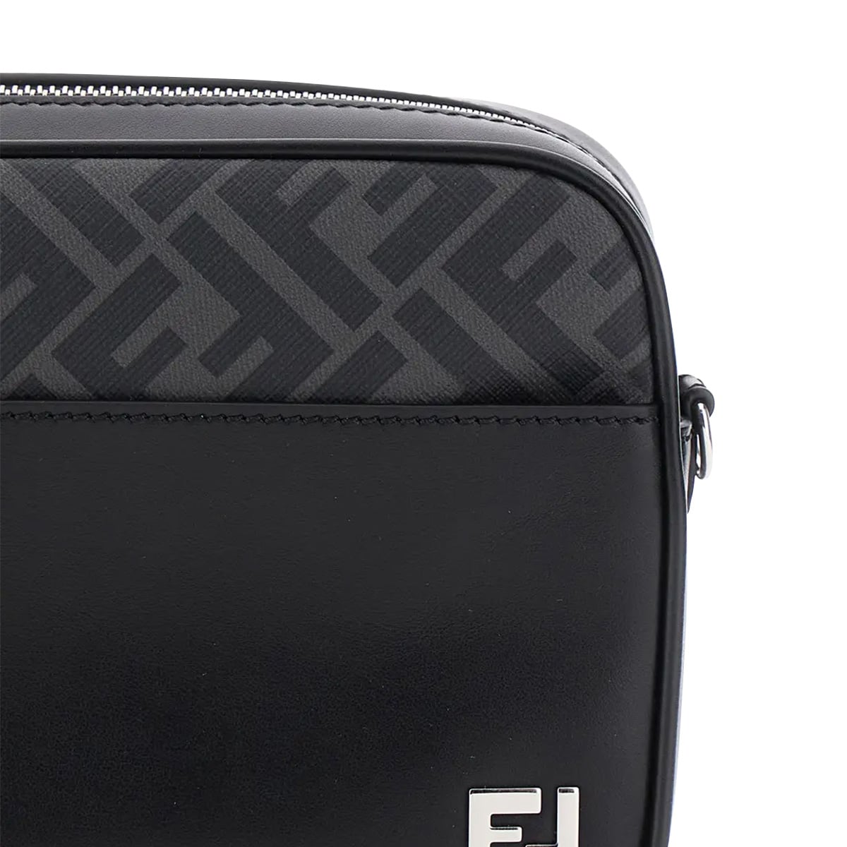 Squared FF Camera Case FF Jacquard Canvas and Leather Black
