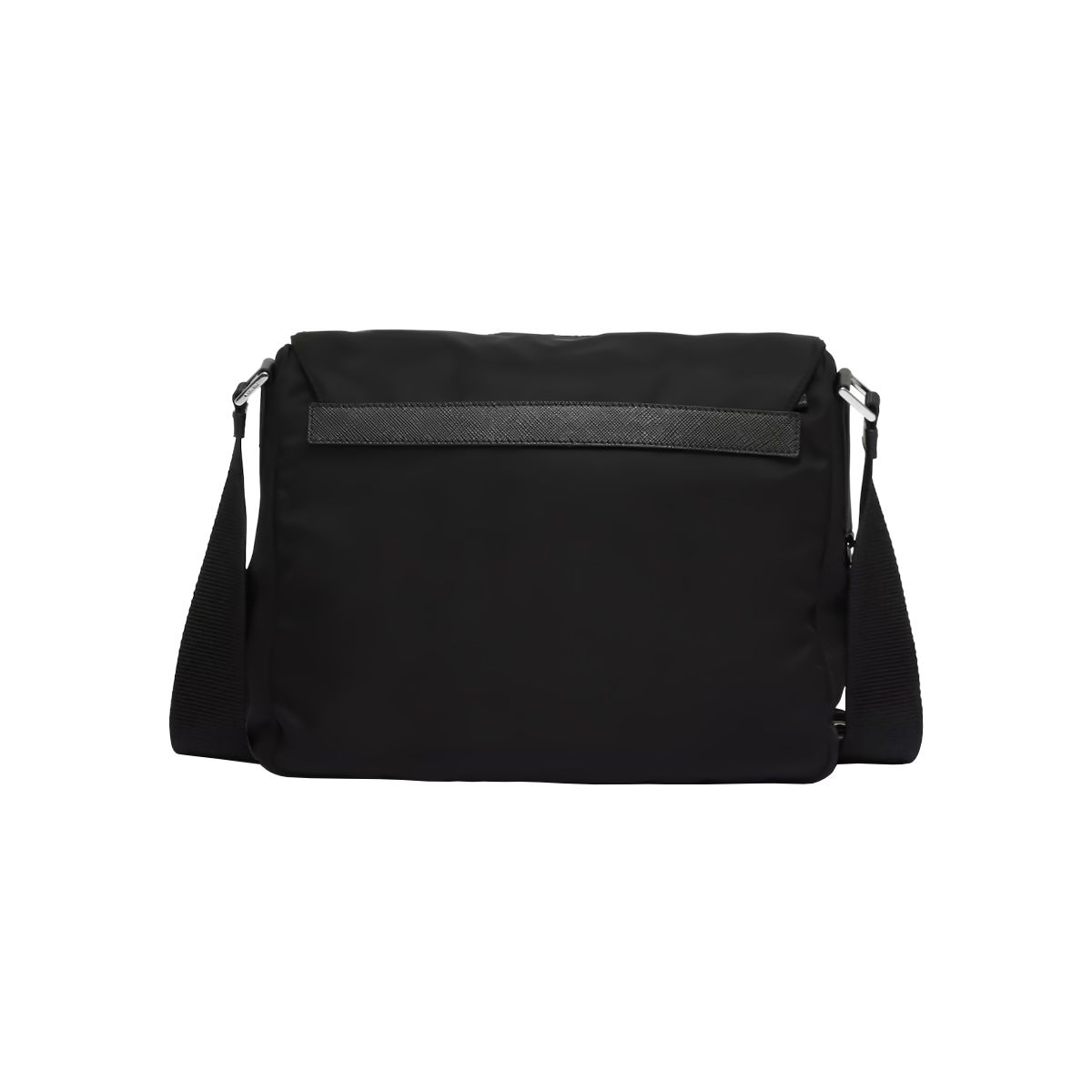 Re-Nylon Metal Triangle Logo Shoulder Bag Black