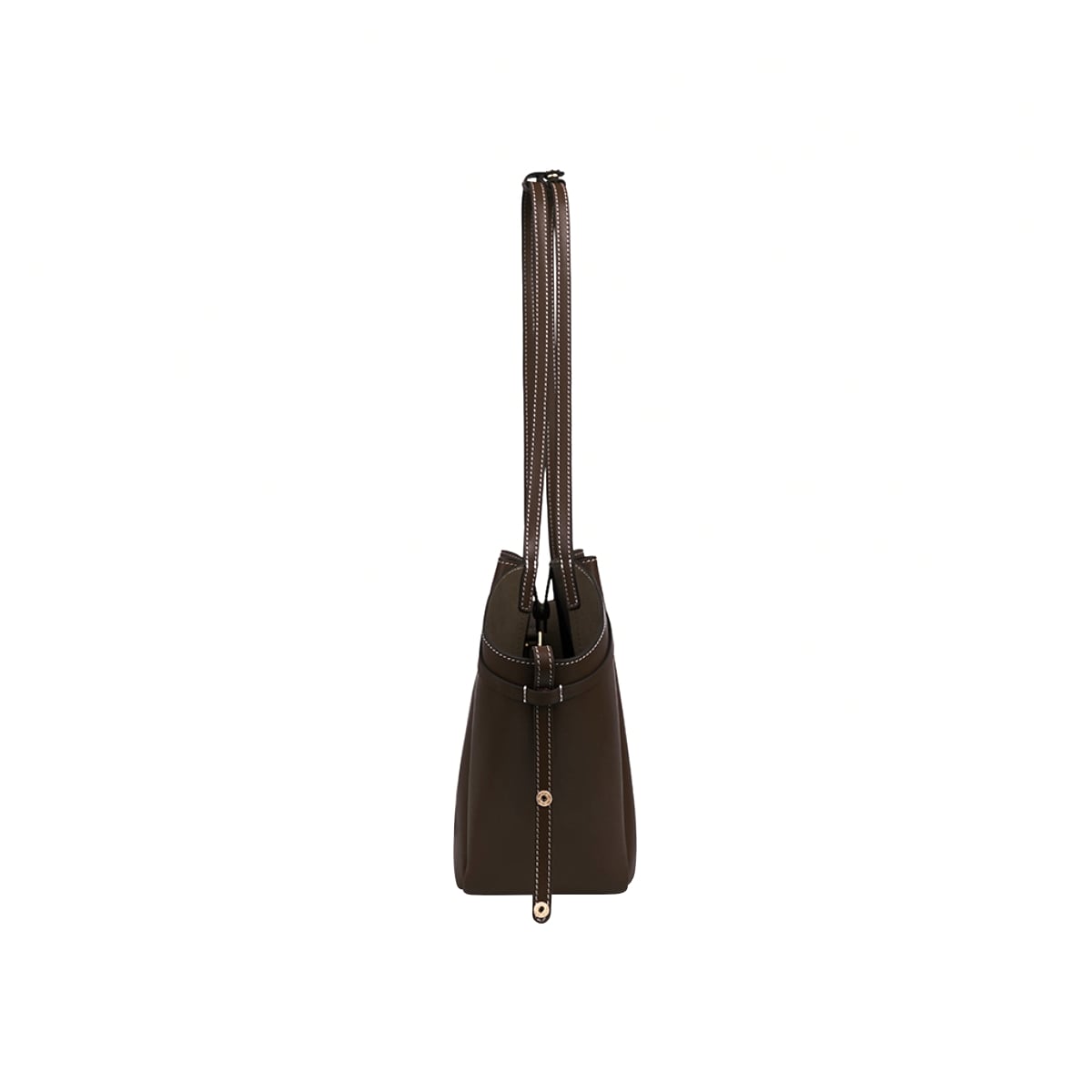 Folnua Mini Anthos Shoulder Bag Leather Cocoa Stitch Original