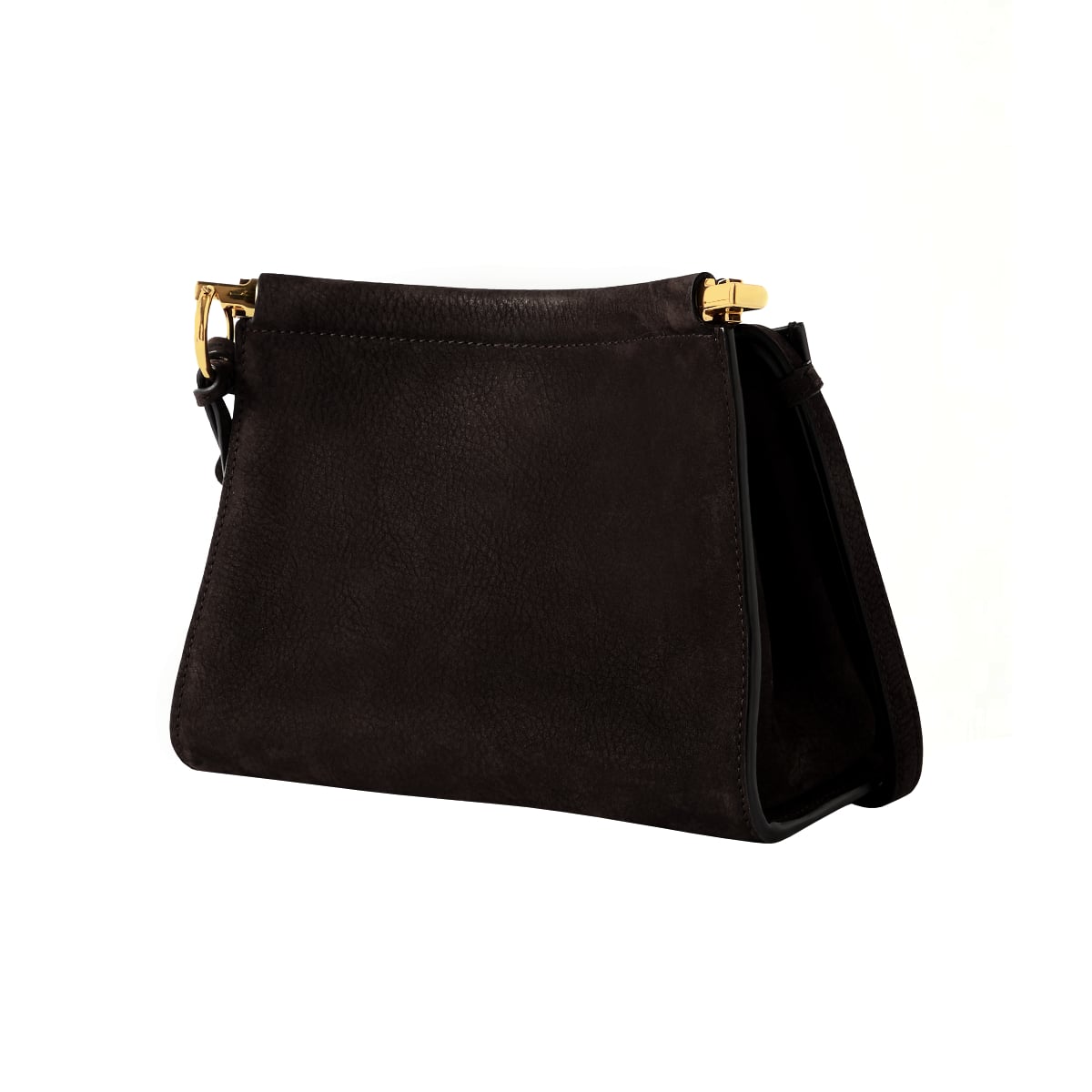 Le Click Small Square Bag Nubuck Dark Brown