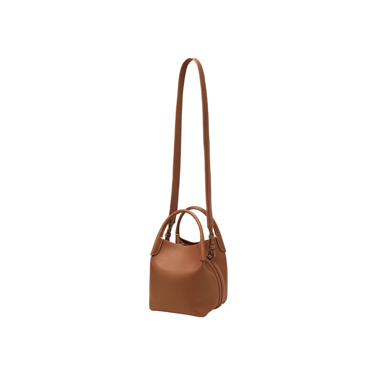 Small Bale Bucket Bag Smooth Leather Mole/Sun Gold