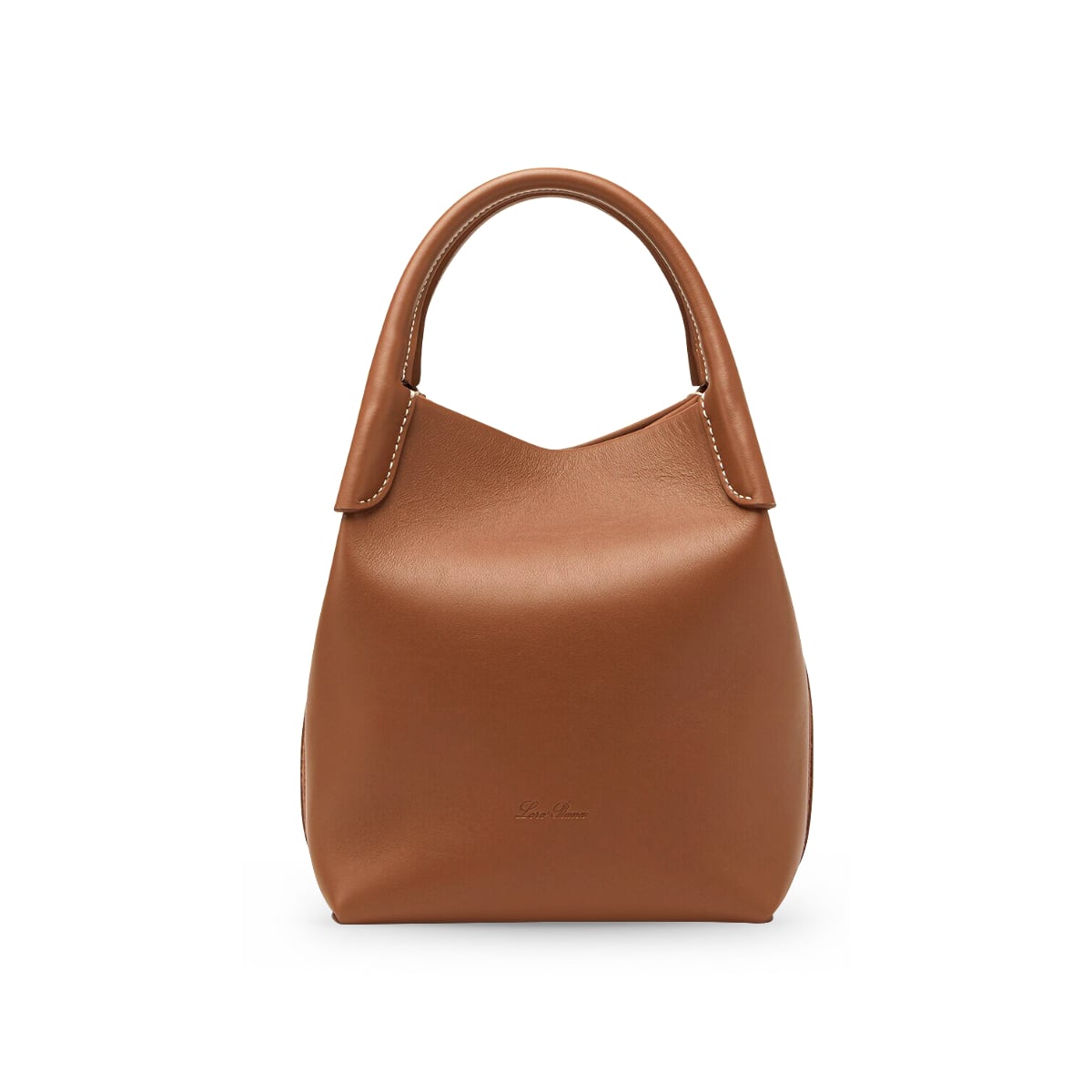 Small Bale Bucket Bag Smooth Leather Mole/Sun Gold-Loro Piana