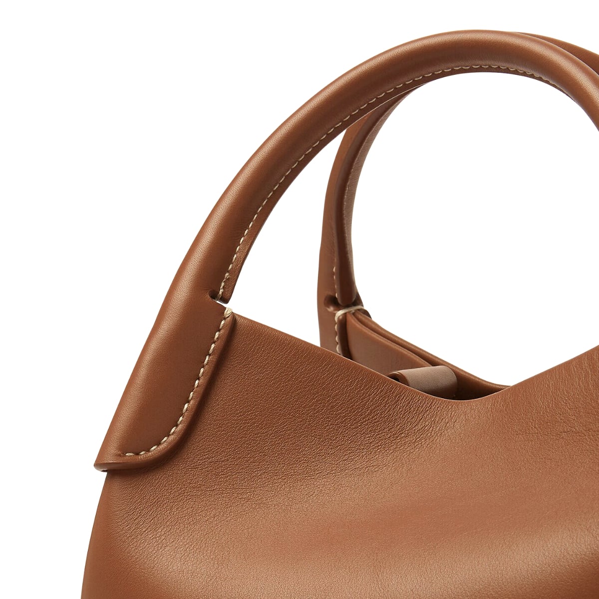 Small Bale Bucket Bag Smooth Leather Mole/Sun Gold