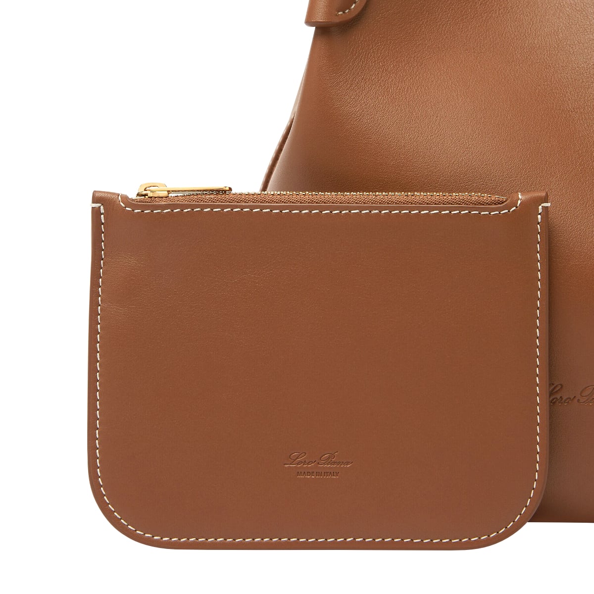 Small Bale Bucket Bag Smooth Leather Mole/Sun Gold